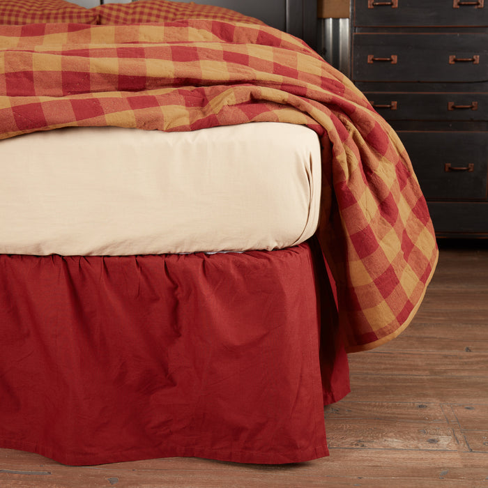 Solid Burgundy Twin Bed Skirt 39x76x16