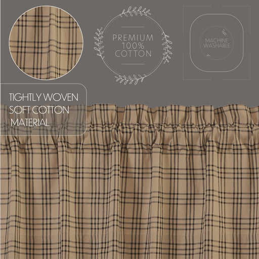 Sawyer Mill Charcoal Plaid Prairie Short Panel Set of 2 63x36x18