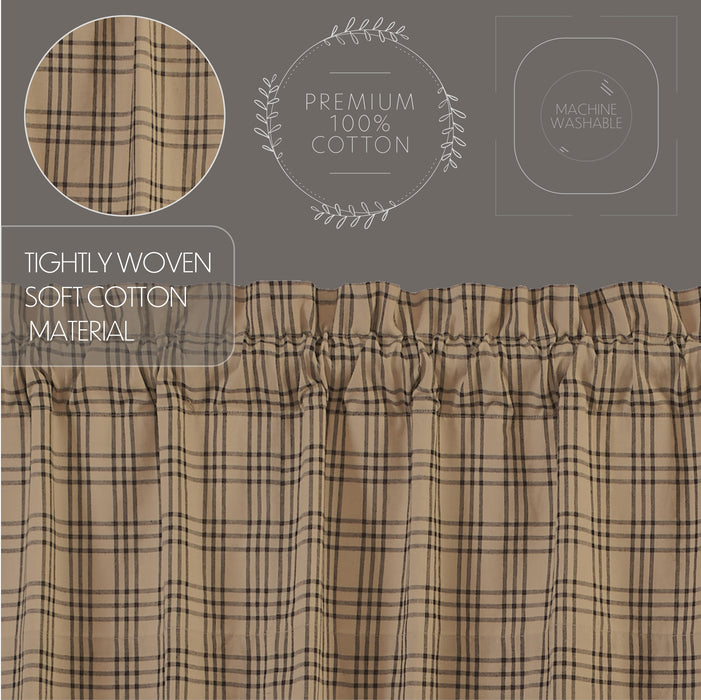 Sawyer Mill Charcoal Plaid Prairie Swag Set of 2 36x36x18