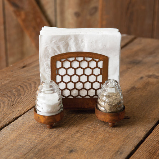 Honey Hive Napkin and Shaker Caddy