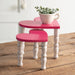 Set of Two Tabletop Heart Stools - Pink