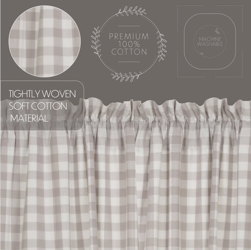 Annie Buffalo Grey Check Valance 16x60