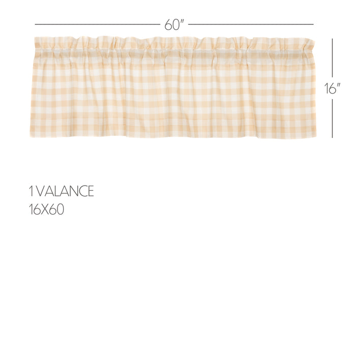 Annie Buffalo Tan Check Valance 16x60