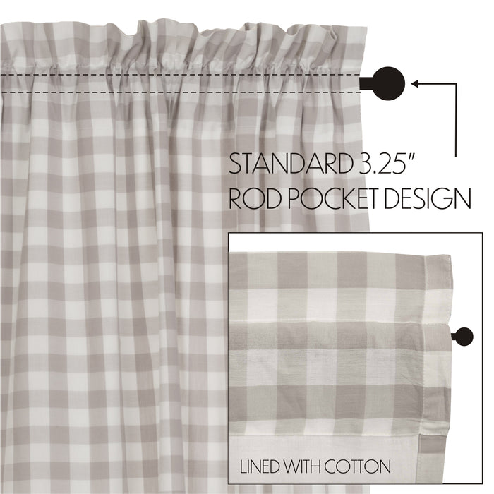 Annie Buffalo Grey Check Short Panel Set of 2 63x36