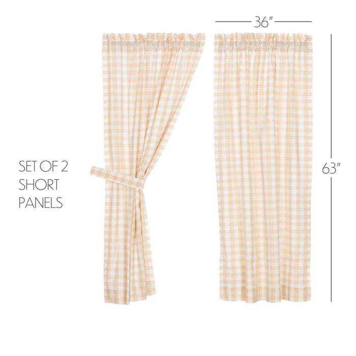 Annie Buffalo Tan Check Short Panel Set of 2 63x36