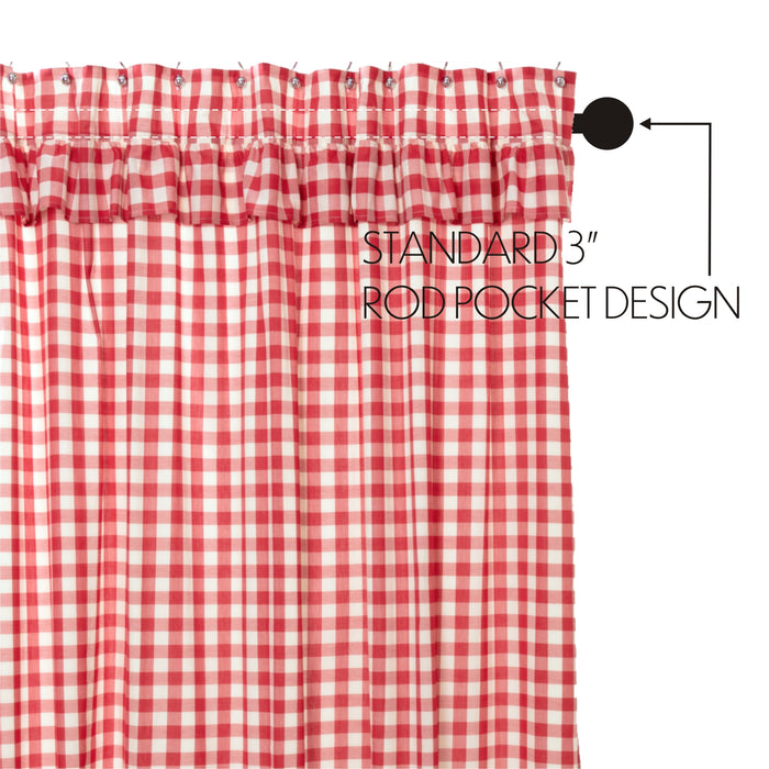 Annie Buffalo Red Check Ruffled Shower Curtain 72x72