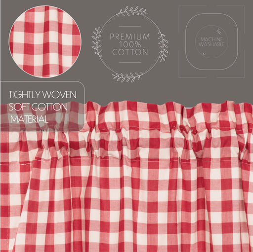 Annie Buffalo Red Check Short Panel Set of 2 63x36