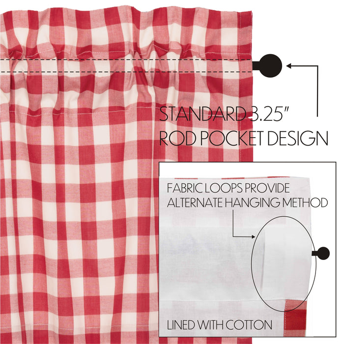 Annie Buffalo Red Check Prairie Swag Set of 2 36x36x18