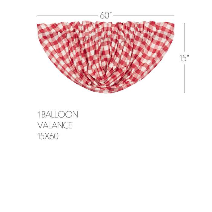 Annie Buffalo Red Check Balloon Valance 15x60