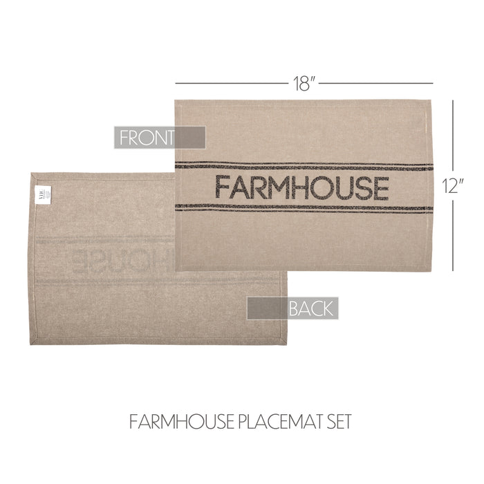 Sawyer Mill Charcoal Farmhouse Placemat Set of 6 12x18