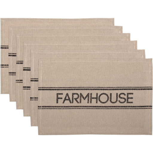 Sawyer Mill Charcoal Farmhouse Placemat Set of 6 12x18