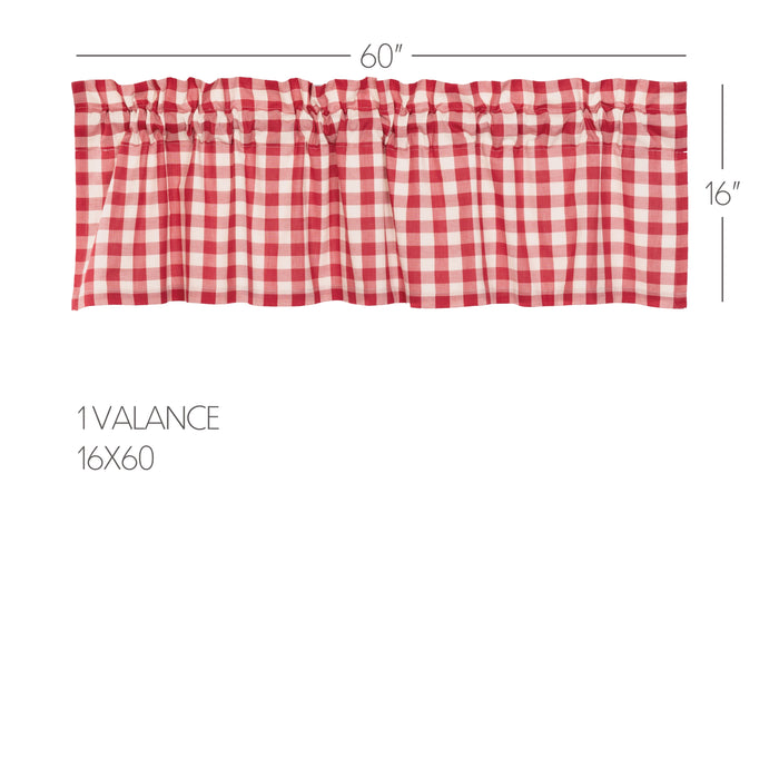 Annie Buffalo Red Check Valance 16x60