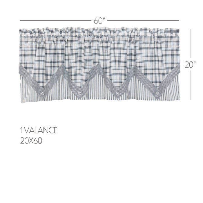 Sawyer Mill Blue Valance Layered 20x60