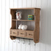 Wood Organizer Shelf with Drawers and Hooks