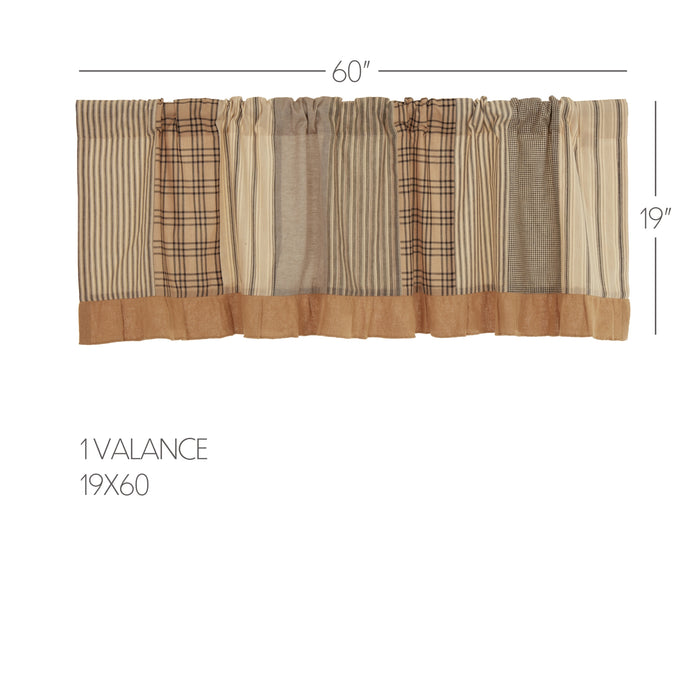 Sawyer Mill Charcoal Patchwork Valance 19x60