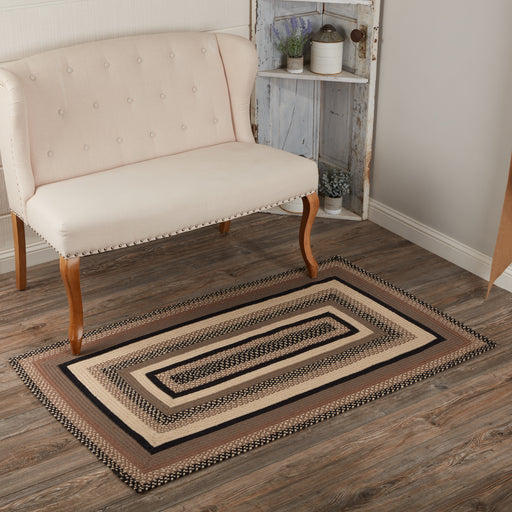 Sawyer Mill Charcoal Creme Jute Rug Rect w/ Pad 36x60