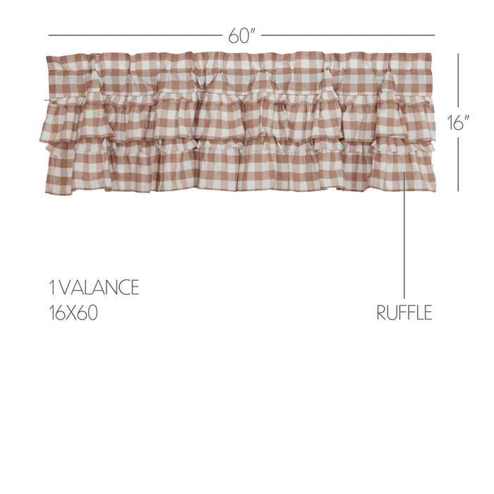 Annie Buffalo Portabella Check Ruffled Valance 16x60