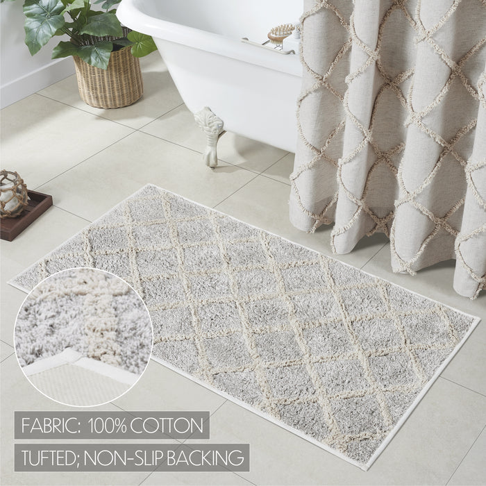 Frayed Lattice Oatmeal Bathmat 27x48