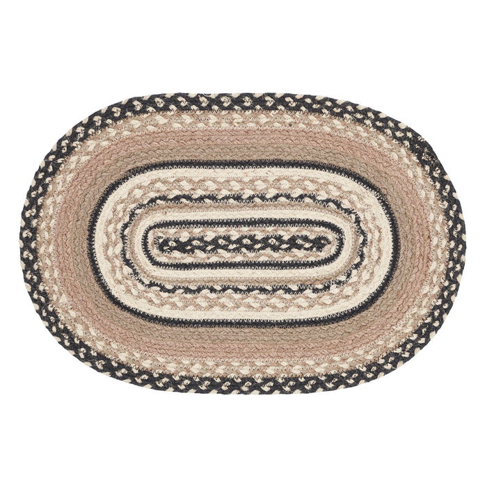 Sawyer Mill Charcoal Creme Jute Oval Placemat 12x18