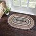 Sawyer Mill Charcoal Creme Jute Rug Oval w/ Pad 24x36