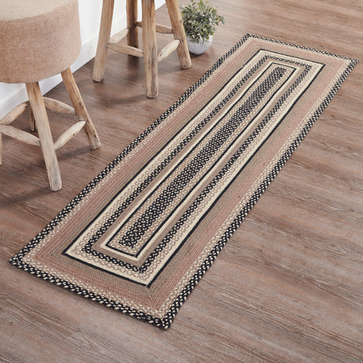 Sawyer Mill Charcoal Creme Jute Rug/Runner Rect w/ Pad 24x78