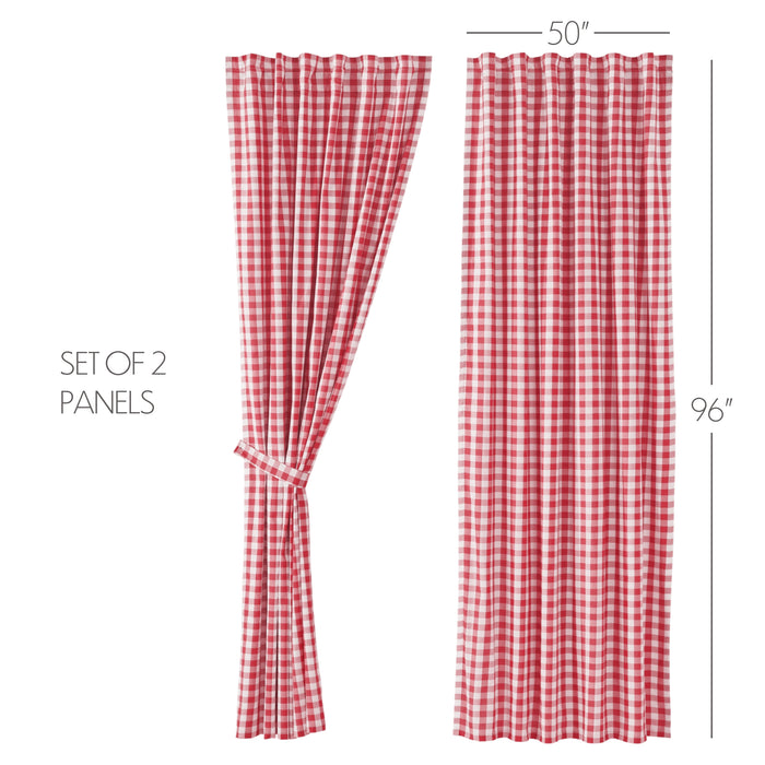 Annie Buffalo Red Check Panel Set of 2 96x50