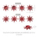 Tealight Holder Snowflake Barn Red Set of 4 0.6x4.13x4.13