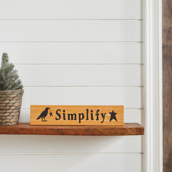 Simplify Prim Stars w/ Raven Mustard Base MDF Sign 2.75x13