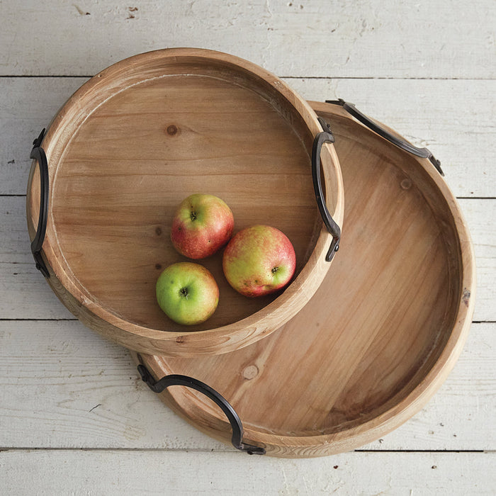 Abrams Wood Tray Set