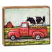 Happy Cow Farm Truck Distressed Block