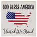 God Bless America USA Map Block