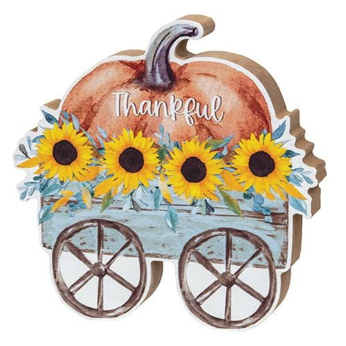 Thankful Pumpkin & Sunflower Wagon Chunky Sitter