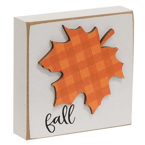 Fall Plaid Leaf Block