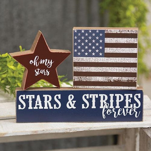 3/Set Stars & Stripes Forever Blocks