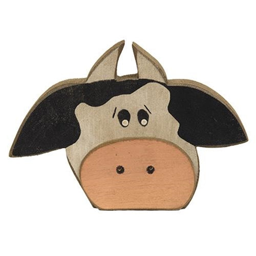 Distressed Wooden Cow Sitter