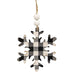 *Black & White Buffalo Check Snowflake Beaded Ornament