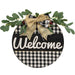 *Welcome Buffalo Check Wood Hanging Sign